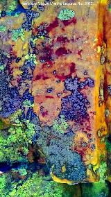 Pinturas rupestres del Cimbarrillo de Mara Antonia I. Tratada con Dstretch
