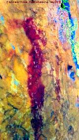 Pinturas rupestres del Cimbarrillo de Mara Antonia I. Tratada con Dstretch
