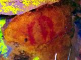 Pinturas rupestres del Cimbarrillo de Mara Antonia I. Tratada con Dstretch