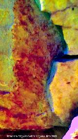 Pinturas rupestres del Cimbarrillo de Mara Antonia I. Tratada con Dstretch