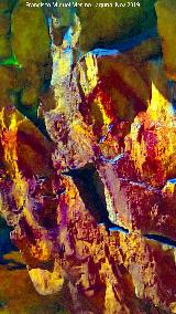 Pinturas rupestres del Cimbarrillo de Mara Antonia I. Tratada con Dstretch