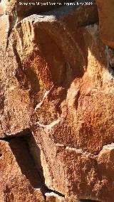 Pinturas rupestres del Cimbarrillo de Mara Antonia I. Uno de los antropomorfos centrales del grupo I