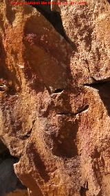 Pinturas rupestres del Cimbarrillo de Mara Antonia I. Uno de los antropomorfos centrales del grupo I