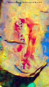 Pinturas rupestres del Cimbarrillo de Mara Antonia I. Tratada con Dstretch
