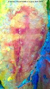 Pinturas rupestres del Cimbarrillo de Mara Antonia I. Tratada con Dstretch