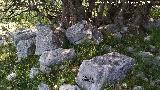 Cantera de los Bastianes. Columna pequea y sillares