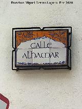 Calle Alhamar. Placa
