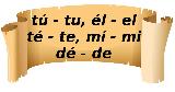 T, Tu, l, El, T, Te, M, Mi, D y De