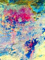 Pinturas rupestres del Abrigo del Guadal�n III. Tratada con Dstretch