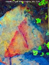Pinturas rupestres del Arroyo del Chortal II. Tratada con Dstretch