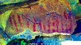 Pinturas rupestres del Arroyo del Chortal III. Tratada con Dstretch