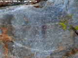 Pinturas rupestres del Puntal. Restos superiores centrales del grupo II