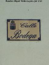 Calle Bodega. Placa