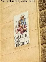 Calle San Cristbal. Placa