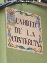 Calle de la Costereta. Placa