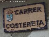 Calle de la Costereta. Placa