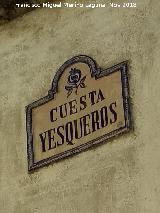 Cuesta Yesqueros. Placa