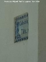 Calle de la Tia. Placa