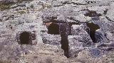 Ciudad romana de Carissa Aurelia. Hipogeos. Foto del cartel