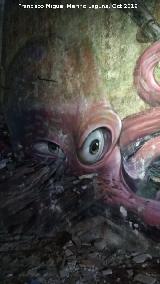 Graffiti Mujer y el Pulpo de la Cruz. Pulpo