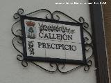 Callejn Precipicio. Placa