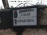 Calle Conquista. Placa