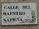 Calle Maestro Sapena. Placa de la ceramista Isabel Laguna L�pez