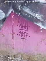 Grafiti de WAH Desnudo de la Cruz. Firma