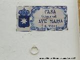 Casa Antigua del Ave Mar�a. Placa y argolla