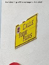 Calle Roque Rojas. Placa