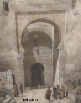 Alhambra. Puerta de la Justicia. Dibujo antiguo. Casa de los Tiros