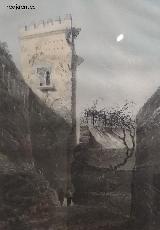 Alhambra. Torre de los Picos. Dibujo antiguo. Casa de los Tiros