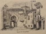Puerta de Bib-Rambla. Dibujo antiguo. Casa de los Tiros