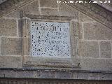 Arco de la Pastora. Inscripcin a la Plaza Cervantes