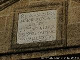 Arco de la Pastora. Inscripcin a la Calle de Alfonso XII