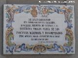 Baslica de los Desamparados. Placa