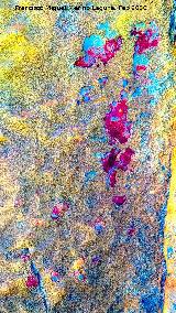 Pinturas rupestres de la Pe�a del Gorri�n IIb. Tratada con Dstretch