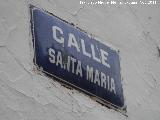 Calle Santa Mara. Placa