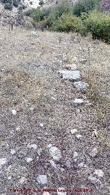 Cerro del Tercero. Restos de camino a la entrada del can por el oeste