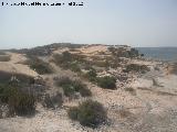 Isla de Tabarca. Cantera. Restos del espoln rocoso