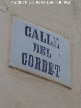 Calle del Gordet. Placa