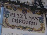 Plaza de San Gregorio. Placa