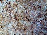 Pinturas rupestres del Pecho de la Fuente II. Panel de la izquierda sobre el agujero