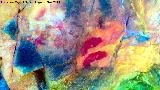 Pinturas rupestres del Cimbarrillo de Mara Antonia II. Tratada con Dstretch