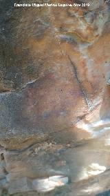 Pinturas rupestres del Cimbarrillo de Mara Antonia II. Figura de la derecha
