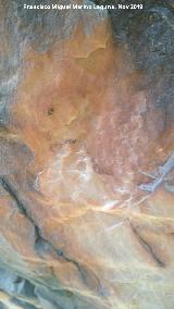 Pinturas rupestres del Cimbarrillo de Mara Antonia II. Figura de la izquierda