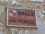 Calle del Temple. Placa