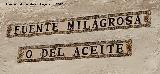 Fuente Milagrosa. Nombre