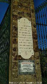 Cementerio de Baeza. Placa