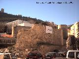 Muralla de Jan. Lienzo desde el Torren D. Durante las obras del Teatro